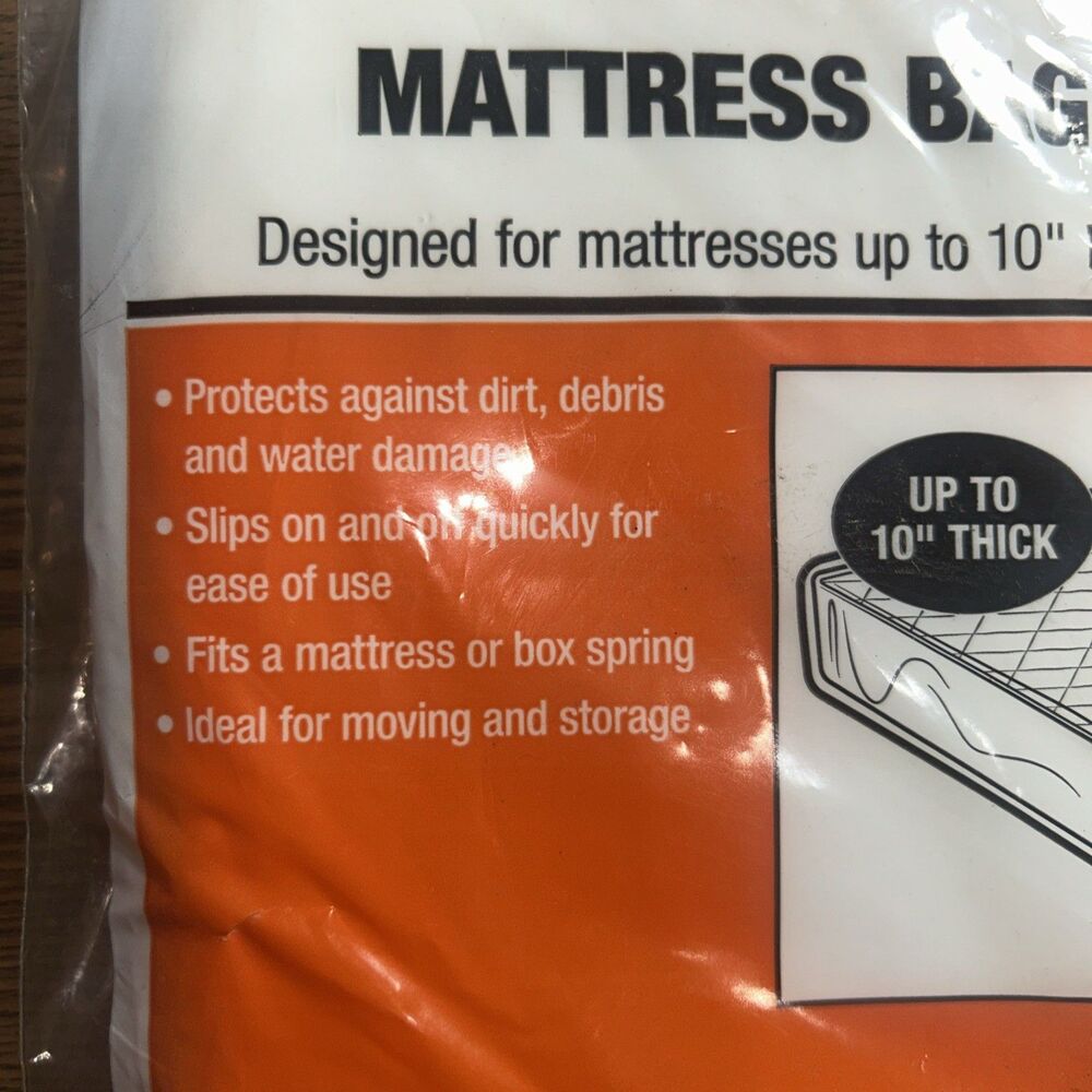 U-Haul King Size Mattress Bag for Moving Storage 96” x 78” x 10” New - Picture 3 of 5